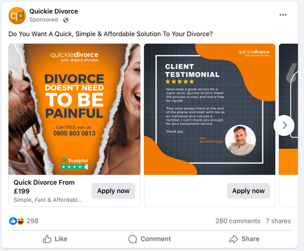 effective facebook ad