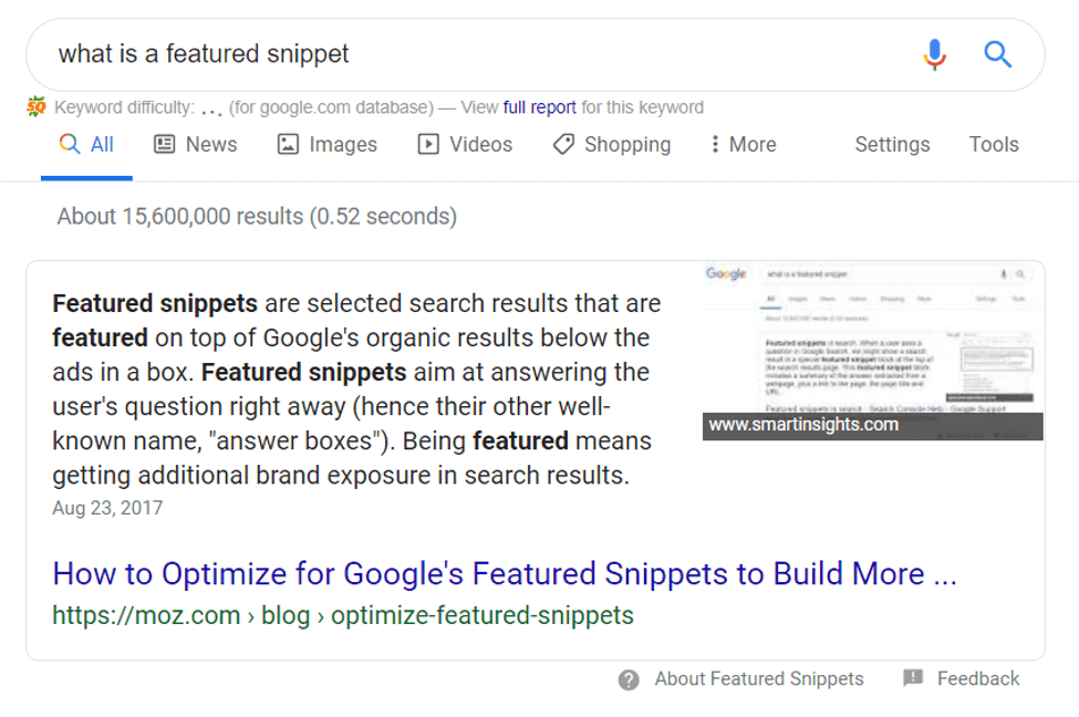 featured snippet