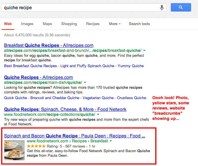 How Search Queries Work on Google Search Console 3 google serp rich snippets recipes