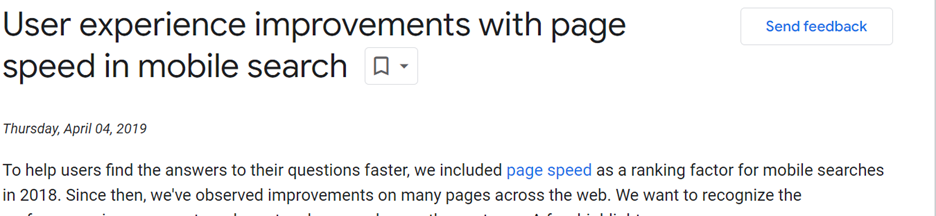 page speed user
