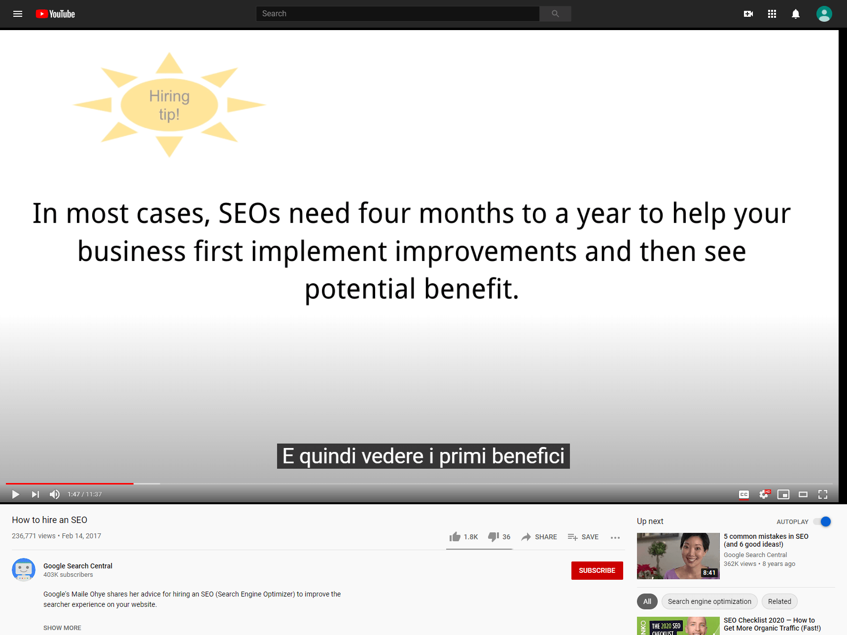 How Long Does SEO Take to Show Results? 3 screenshot www.youtube.com 2021.01.04 12 56 36