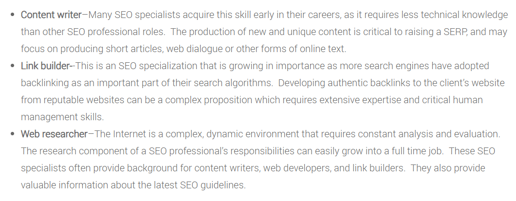 SEO Specialists: What They Do + Steps on How to Become One 1 seo specialist roles
