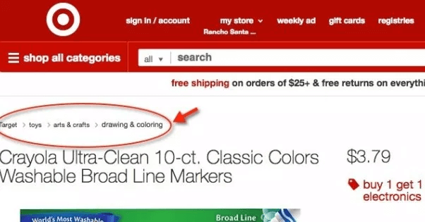 Breadcrumbs & SEO: What Are They and How They're Important for SEO 4 target breadcrumbs
